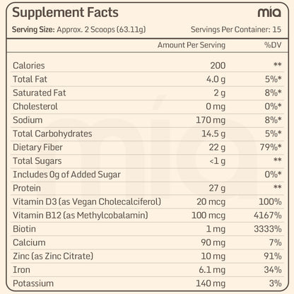 Mía Chocolate Fiber + Protein Shake